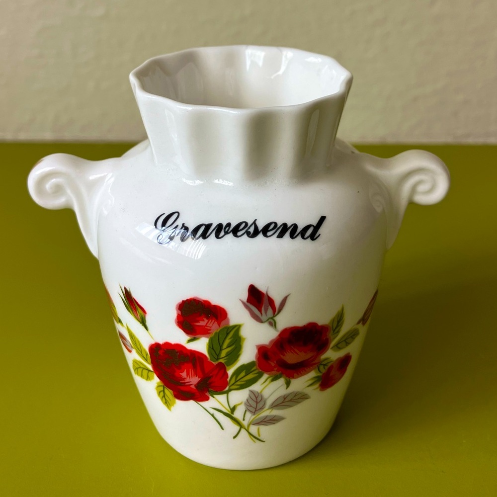 Vintage David Michael Fine Bone China Tiny Vase “Gravesend” Made in England